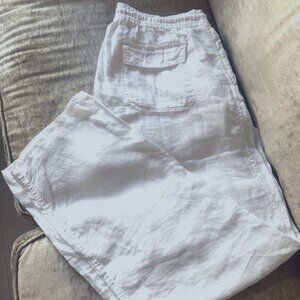 Men's Vilebrequin White 100% Linen Solid Pants. XXL